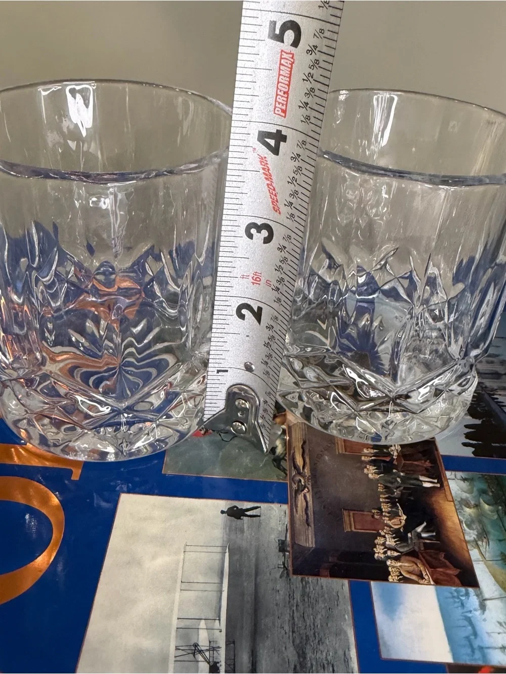 Pottery barn double old fashion glasses -Cut Glass  - Clear (Set of 4)